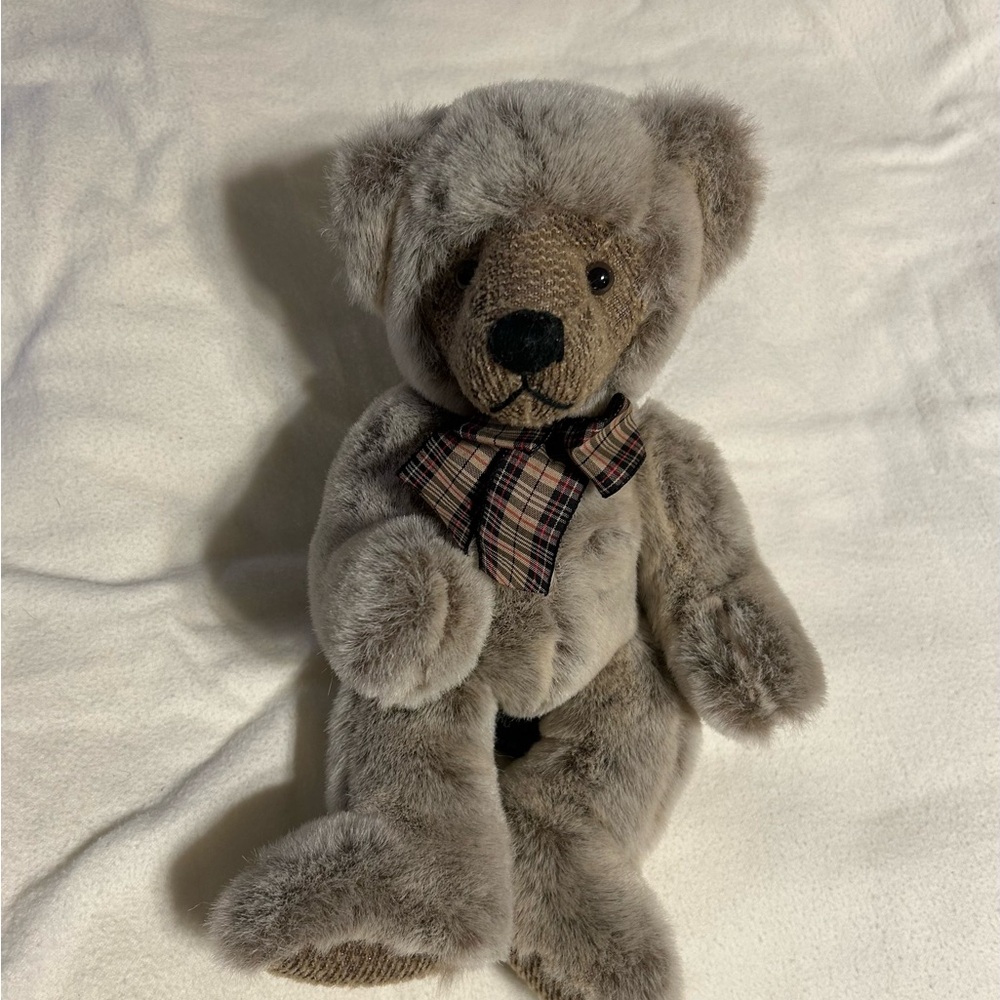 Brown Plush Teddy Bear with Plaid‎ Bow